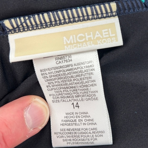 Michael Kors Nui Cut Out Maillot One-Piece Swimsuit Size 14 - Picture 6 of 7